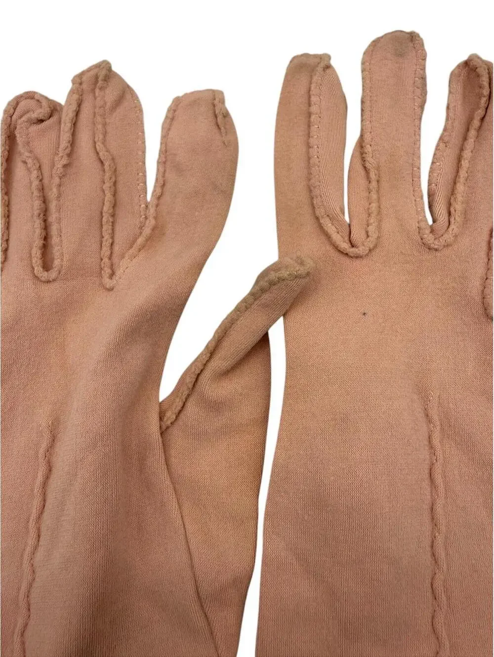 Vintage Van Raalte Amersuede Gloves, Dusty Rose, Gauntlet, Hand Sewn, Size 7